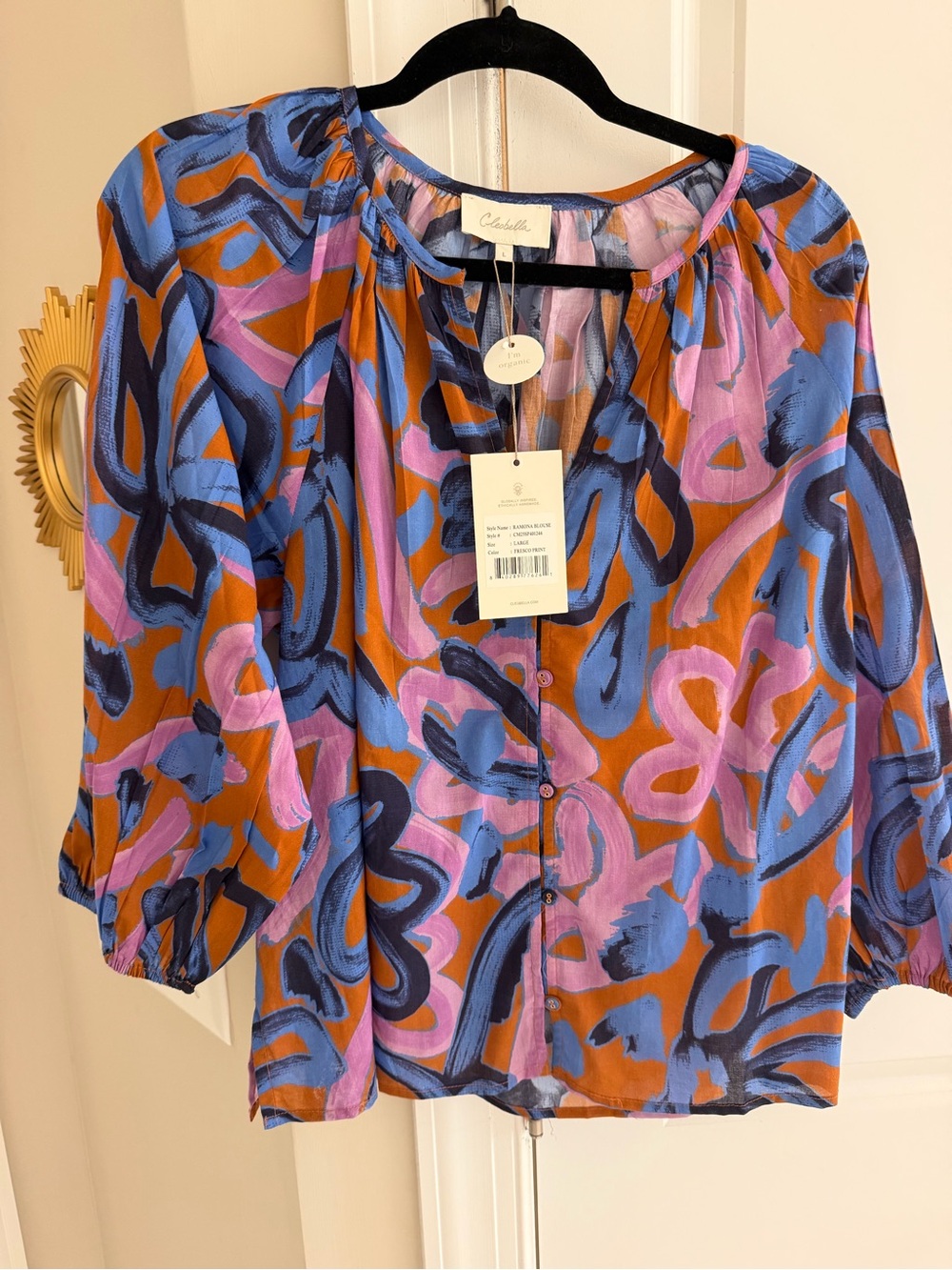 Cleobella Ramona Blouse – Fresco Pattern – L – NWT